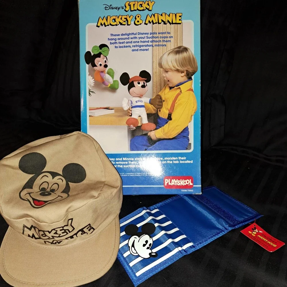 Disney's Sticky Mickey Mouse Baseball 11 in doll with cap and wallet